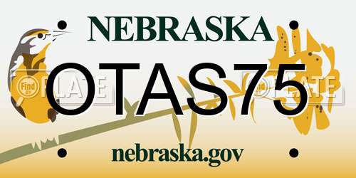 OTAS75 Nebraska License Plate