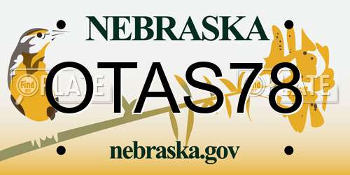 OTAS78 Nebraska License Plate