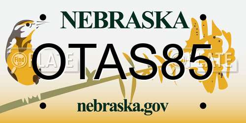OTAS85 Nebraska License Plate