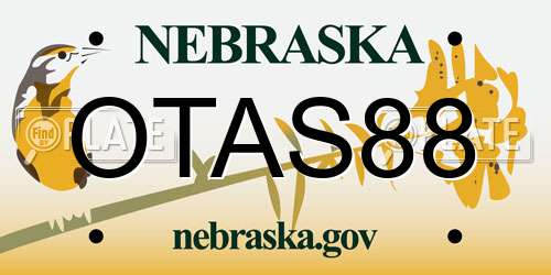 OTAS88 Nebraska License Plate