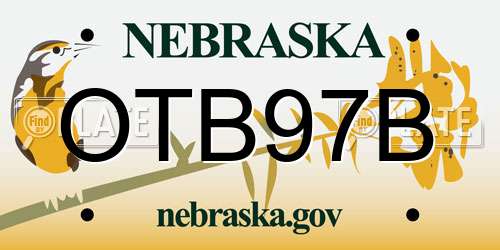 OTB97B Nebraska License Plate