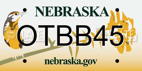 OTBB45 Nebraska License Plate