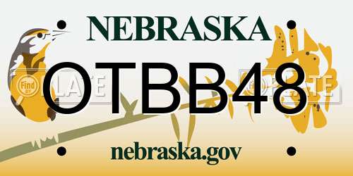OTBB48 Nebraska License Plate
