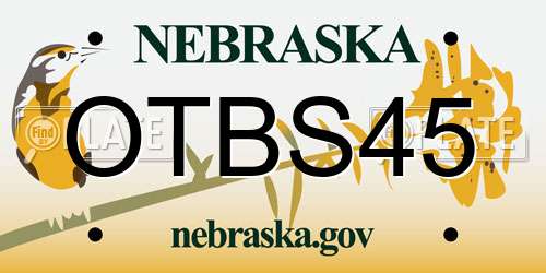 OTBS45 Nebraska License Plate