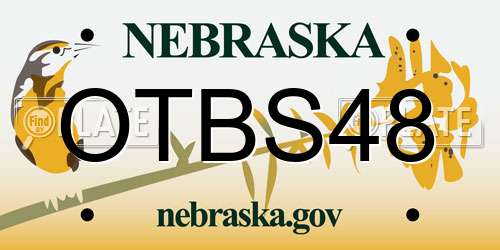OTBS48 Nebraska License Plate