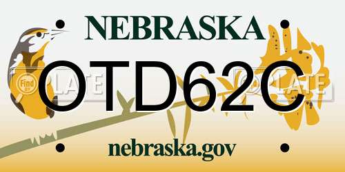 OTD62C Nebraska License Plate