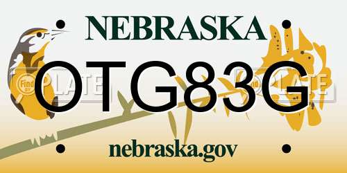 OTG83G Nebraska License Plate
