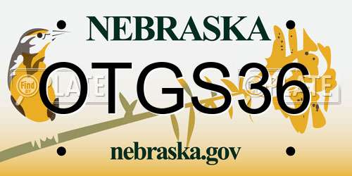 OTGS36 Nebraska License Plate