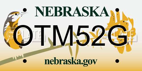 OTM52G Nebraska License Plate