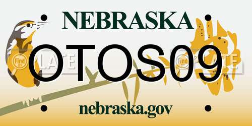 OTOS09 Nebraska License Plate