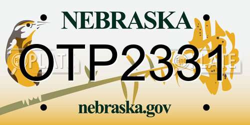 OTP2331 Nebraska License Plate