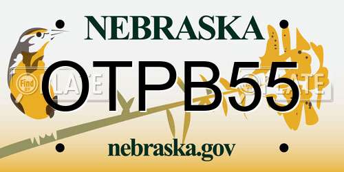 OTPB55 Nebraska License Plate