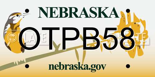 OTPB58 Nebraska License Plate