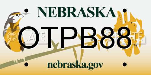 OTPB88 Nebraska License Plate
