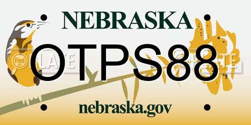 OTPS88 Nebraska License Plate