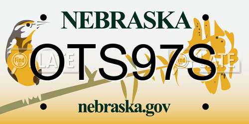 OTS97S Nebraska License Plate