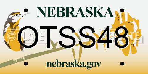OTSS48 Nebraska License Plate
