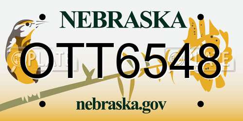 OTT6548 Nebraska License Plate