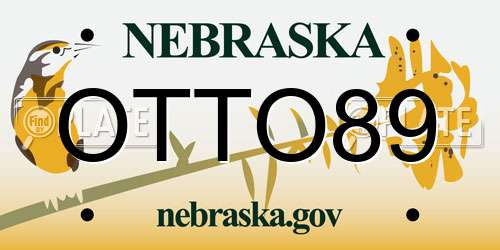OTTO89 Nebraska License Plate