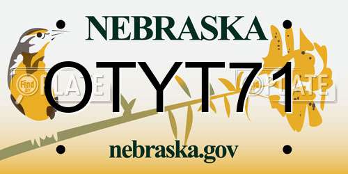 OTYT71 Nebraska License Plate