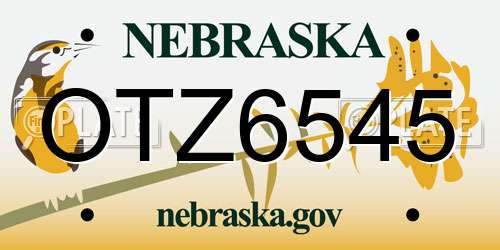 OTZ6545 Nebraska License Plate