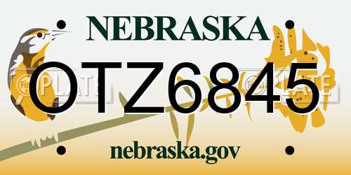 OTZ6845 Nebraska License Plate