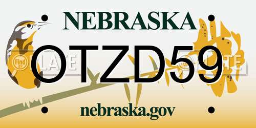 OTZD59 Nebraska License Plate