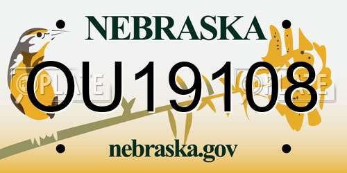 OU19108 Nebraska License Plate