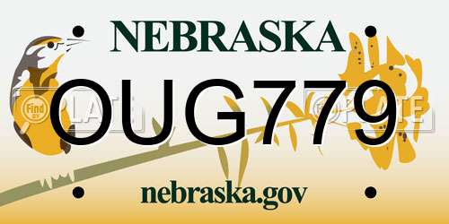 OUG779 Nebraska License Plate