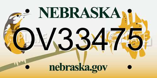 OV33475 Nebraska License Plate