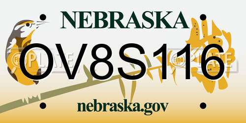 OV8S116 Nebraska License Plate