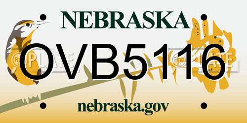 OVB5116 Nebraska License Plate