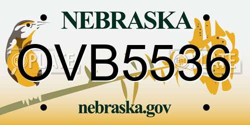 OVB5536 Nebraska License Plate