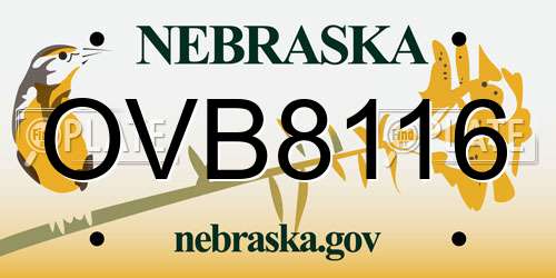 OVB8116 Nebraska License Plate