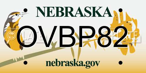 OVBP82 Nebraska License Plate