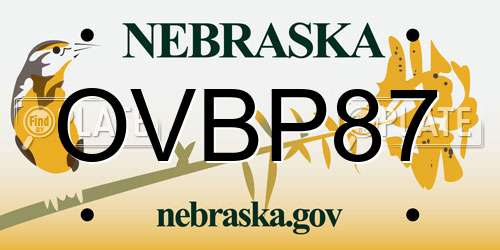 OVBP87 Nebraska License Plate