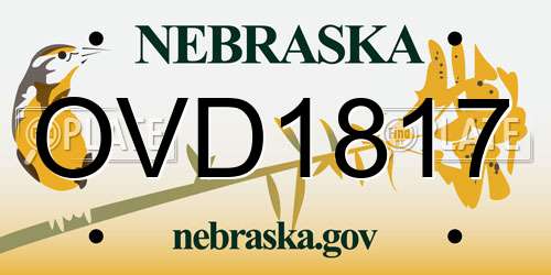 OVD1817 Nebraska License Plate