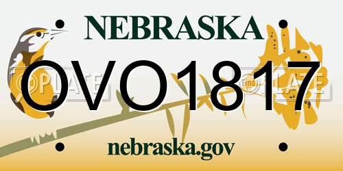 OVO1817 Nebraska License Plate