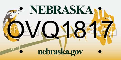 OVQ1817 Nebraska License Plate