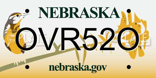 OVR52O Nebraska License Plate
