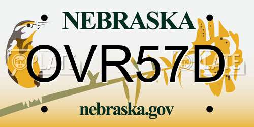OVR57D Nebraska License Plate