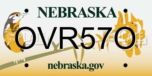 OVR57O Nebraska License Plate