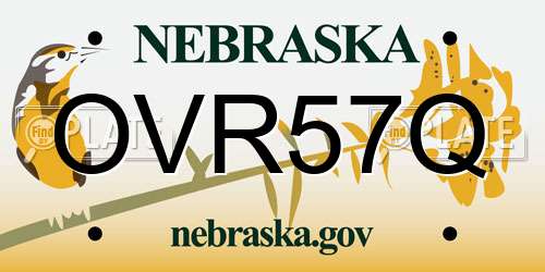 OVR57Q Nebraska License Plate