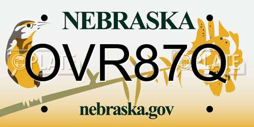 OVR87Q Nebraska License Plate