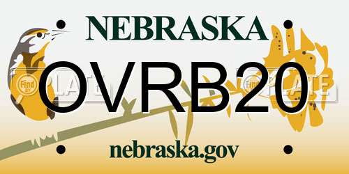 OVRB20 Nebraska License Plate