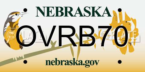 OVRB70 Nebraska License Plate