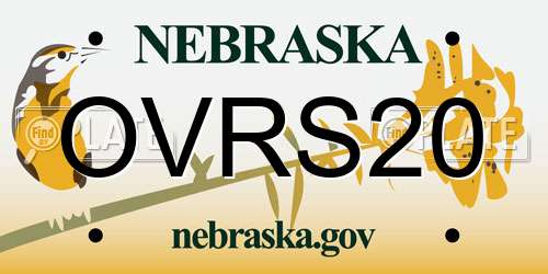 OVRS20 Nebraska License Plate