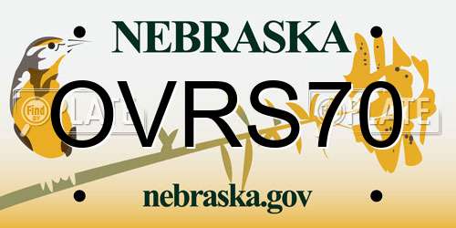 OVRS70 Nebraska License Plate