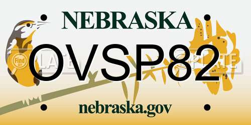 OVSP82 Nebraska License Plate