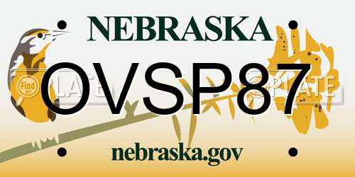 OVSP87 Nebraska License Plate